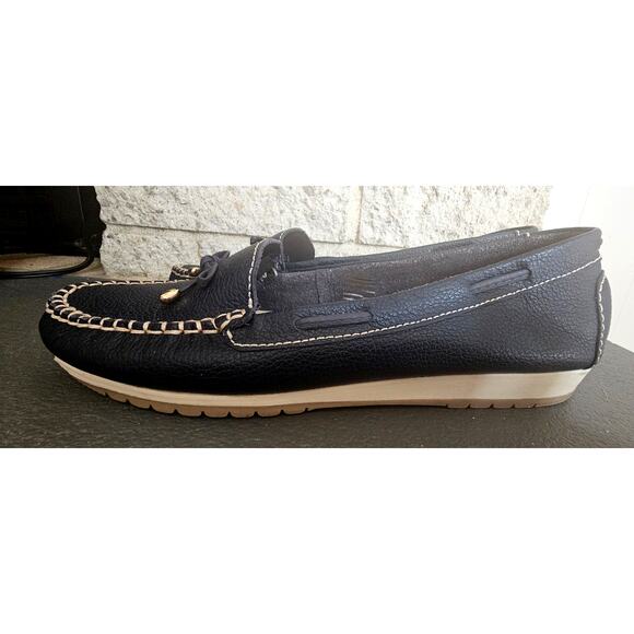 Bottero Leather Moccasin in Navy Blue. Made in Brazil, , Size 10 US, New - Picture 2 of 9